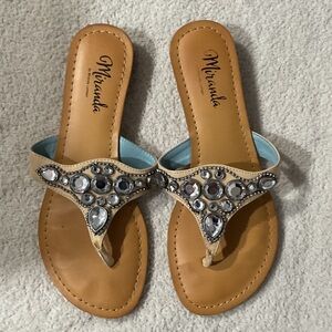 Miranda Tan Gemstone Sandals